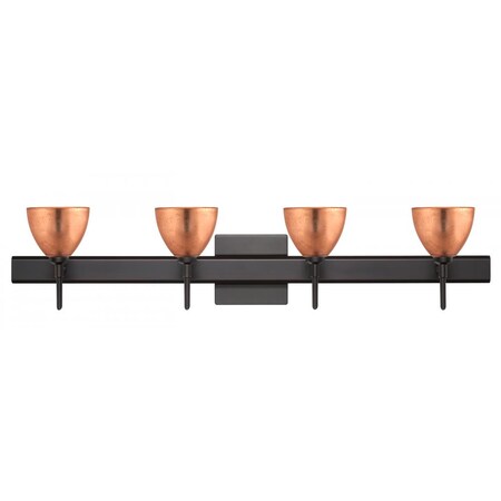 Besa Lighting Besa Divi Wall With SQ Canopy 4SW Copper Foil Bronze 4x40W G9 4SW-1758CF-BR-SQ